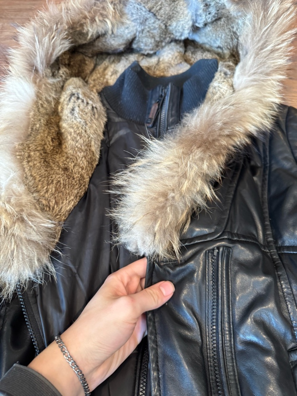 Rudsak Adelyna XL Real Leather And Fur Coat - Picture 7 of 16